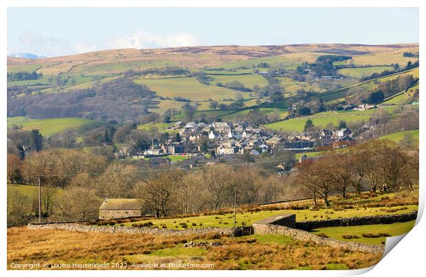 Sedbergh from Garsdale, Yorkshire Dales National Park Print by Louise Heusinkveld