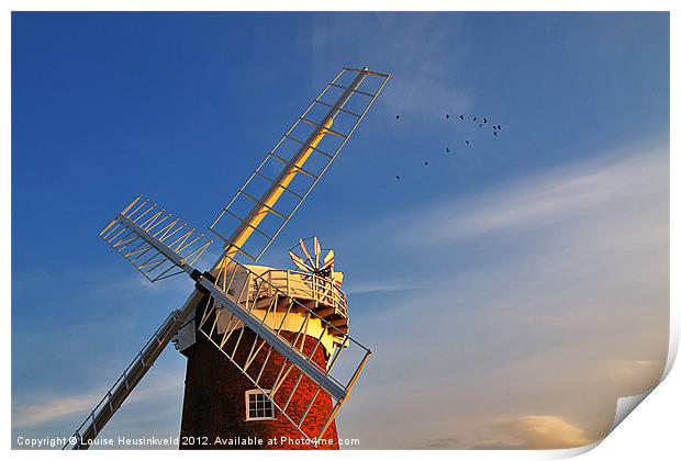 Horsey Drainage Mill, Norfolk Print by Louise Heusinkveld