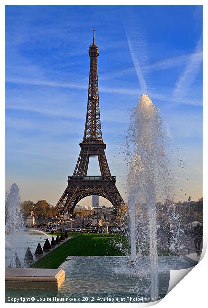 The Eiffel Tower from Trocadero Print by Louise Heusinkveld