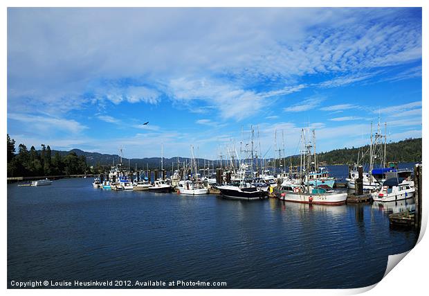 Sooke Harbour, British Columbia Print by Louise Heusinkveld
