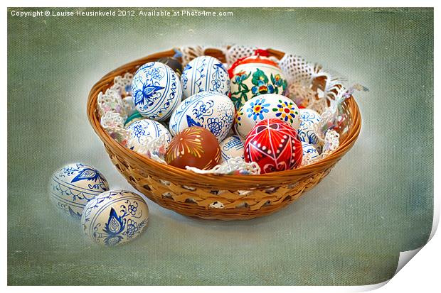 Basket of Easter Eggs Print by Louise Heusinkveld