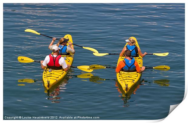 Kayakers, Bar Harbor, Maine Print by Louise Heusinkveld