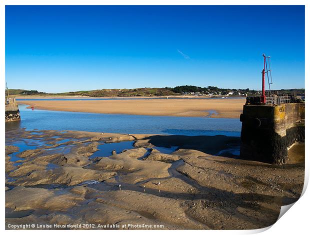 Padstow harbour at low tide Print by Louise Heusinkveld