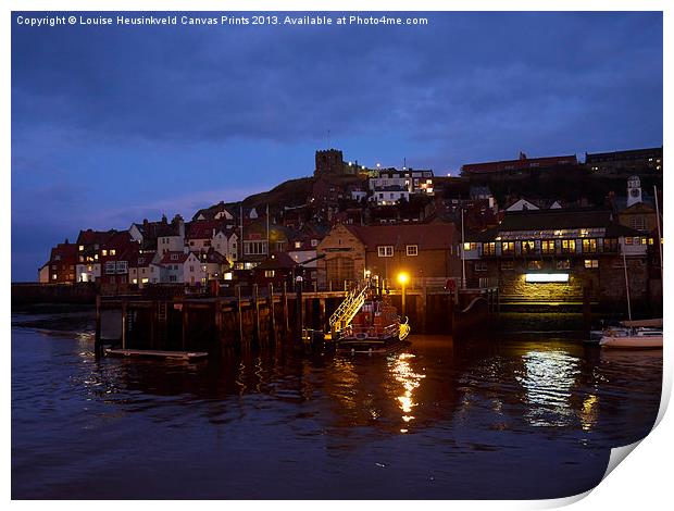 Whitby Lower Harbour and the RNLI Lifeboat Station Print by Louise Heusinkveld