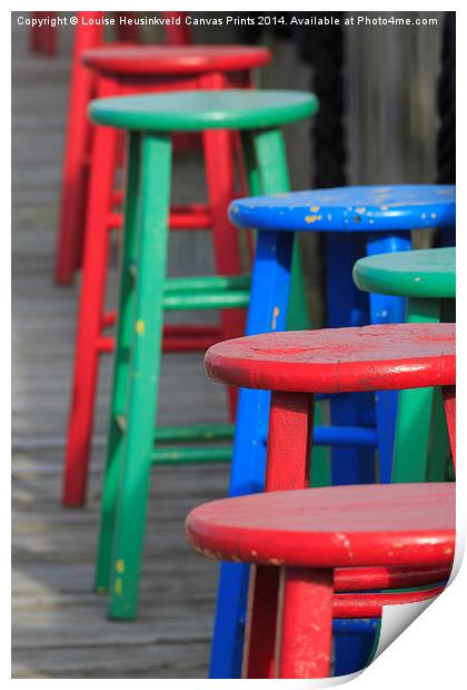Wooden Stools Print by Louise Heusinkveld