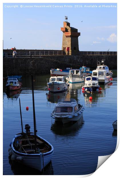 Lynmouth Harbour and Rhenish Tower, Devon Print by Louise Heusinkveld