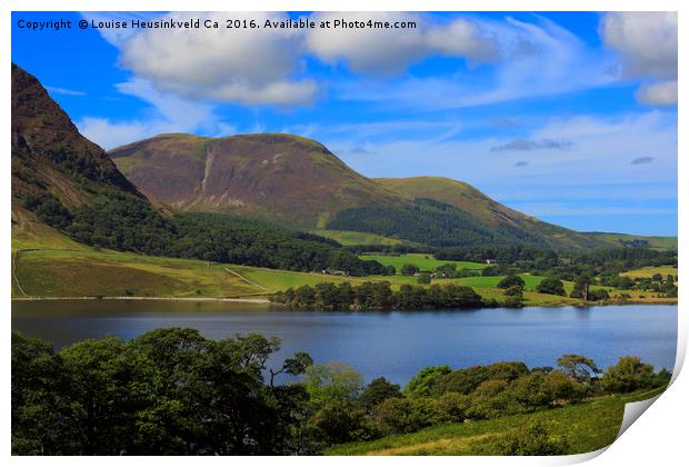 Crummock Water, north end with Loweswater Fell in  Print by Louise Heusinkveld