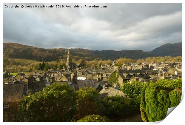 Rooftops of Ambleside in early morning, Lake Distr Print by Louise Heusinkveld