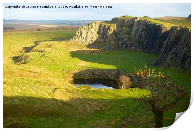 Walltown Crags, Hadrian's Wall, Northumberland Print by Louise Heusinkveld