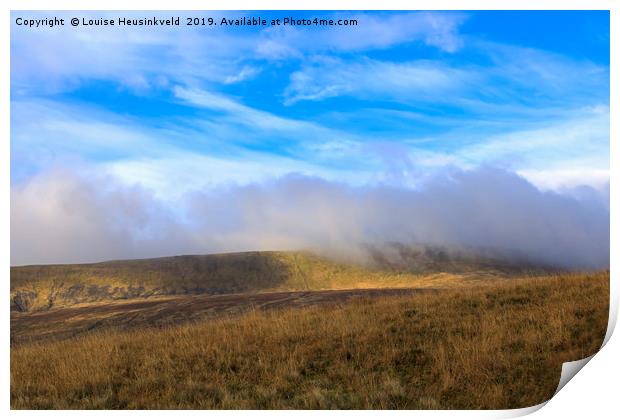 Mist over the hills east and south of the Ribble V Print by Louise Heusinkveld