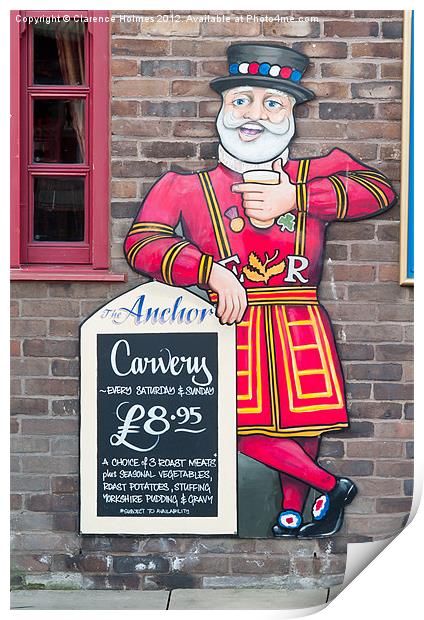 The Anchor Pub Sign Print by Clarence Holmes