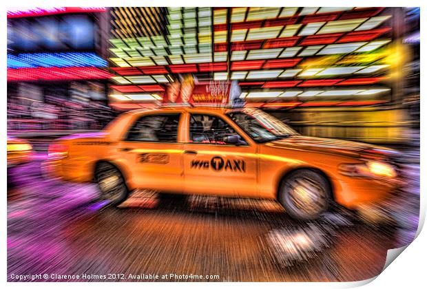 Times Square Taxi IV Print by Clarence Holmes