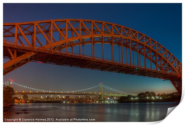 New York Hell Gate Bridges I Print by Clarence Holmes