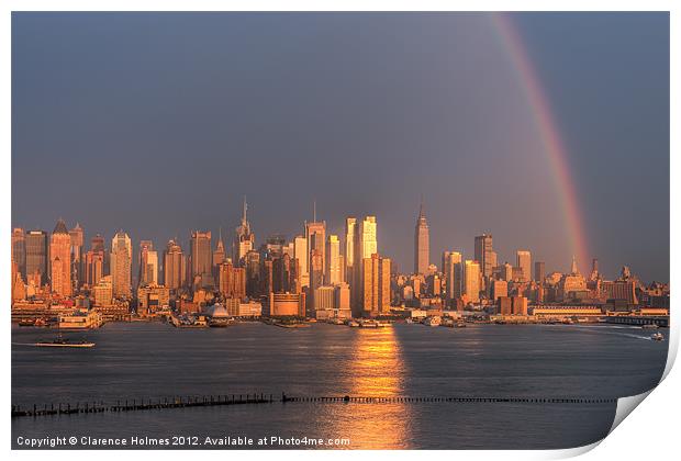 Rainbow Over New York I Print by Clarence Holmes