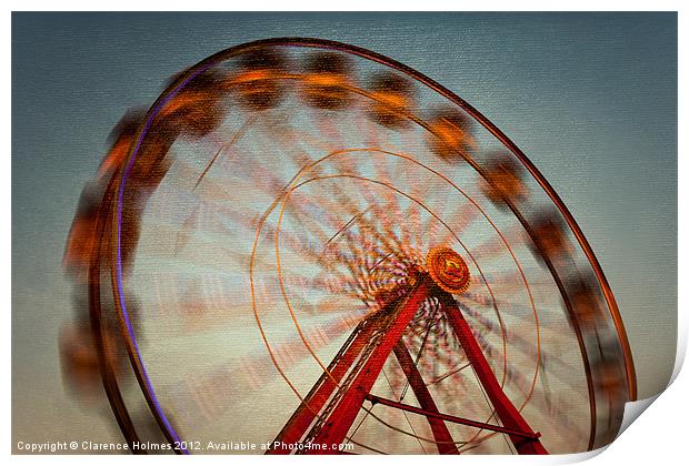 Ferris Wheel in Motion VI Print by Clarence Holmes