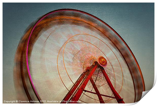 Ferris Wheel in Motion IX Print by Clarence Holmes