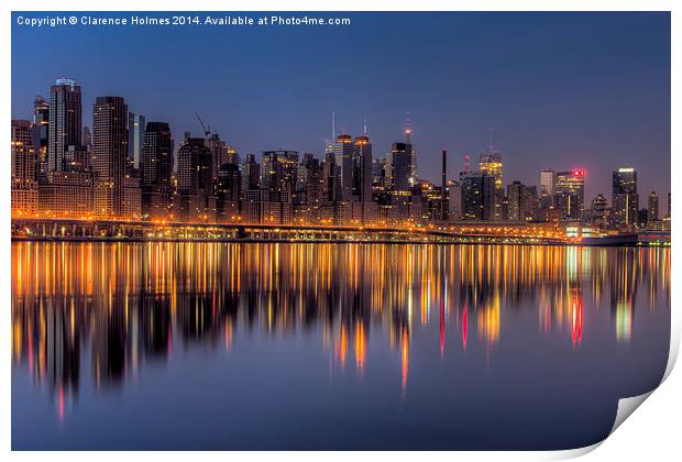 New York City West Side Morning Twilight I Print by Clarence Holmes