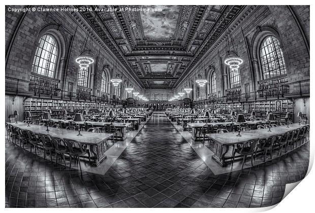 New York Public Library Main Reading Room VIII Print by Clarence Holmes