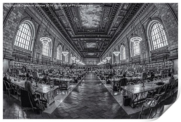 New York Public Library Main Reading Room II Print by Clarence Holmes