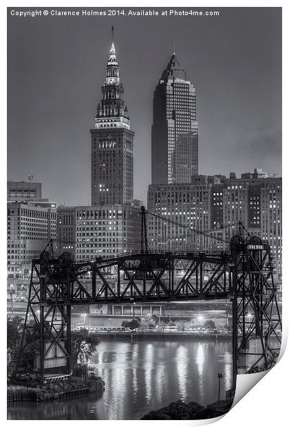 Cleveland Skyline II Print by Clarence Holmes