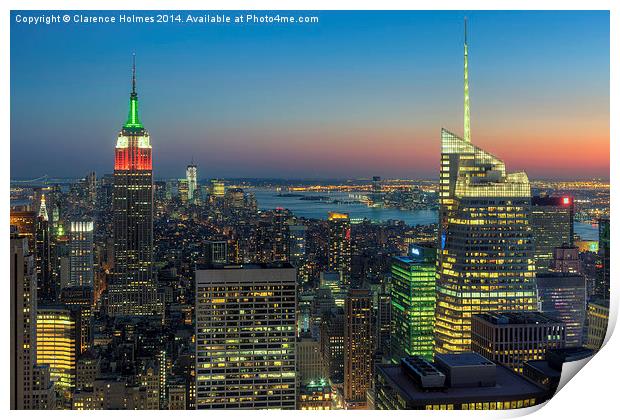 Top of the Rock Twilight I Print by Clarence Holmes