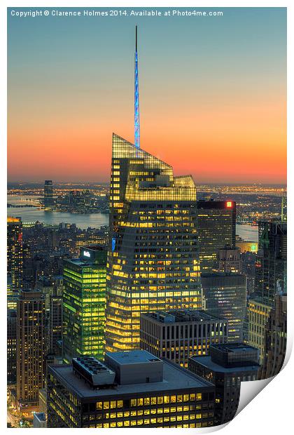 Top of the Rock Twilight III Print by Clarence Holmes