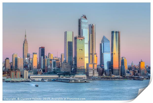 NYC Hudson Yards Development at Sunset I Print by Clarence Holmes