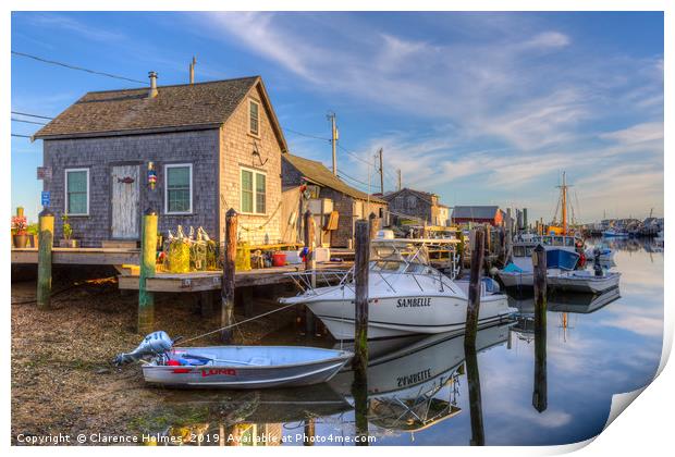 Menemsha Basin Early Light I Print by Clarence Holmes