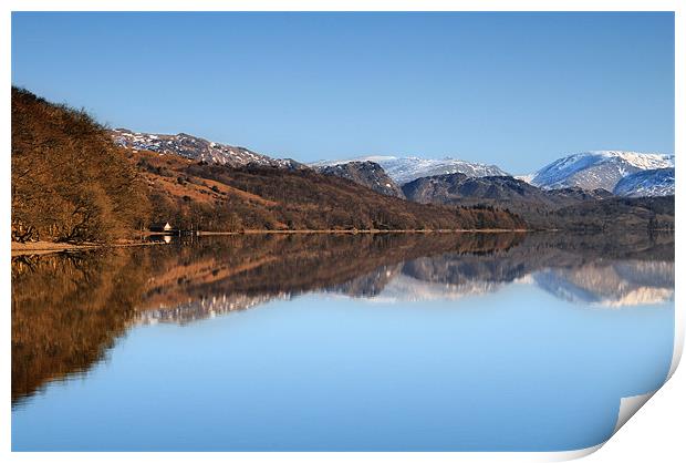 Coniston winter reflection Print by Robert Fielding