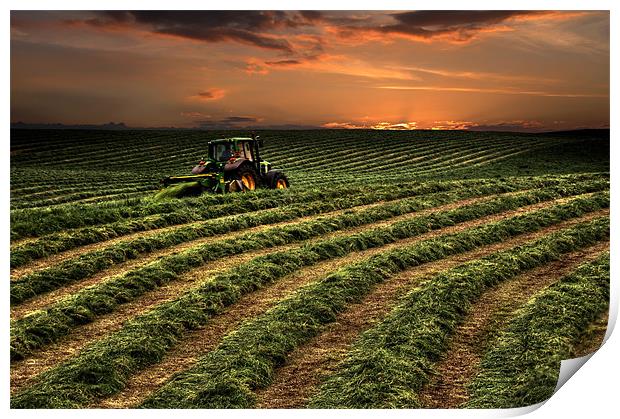 Hay makers sunset Print by Robert Fielding