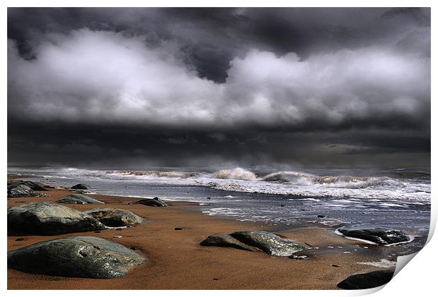 Storm over the coast Print by Robert Fielding