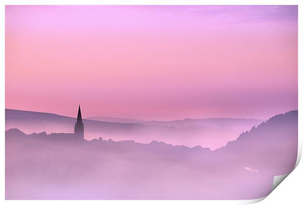 Belmont church in the morning mist Print by Robert Fielding