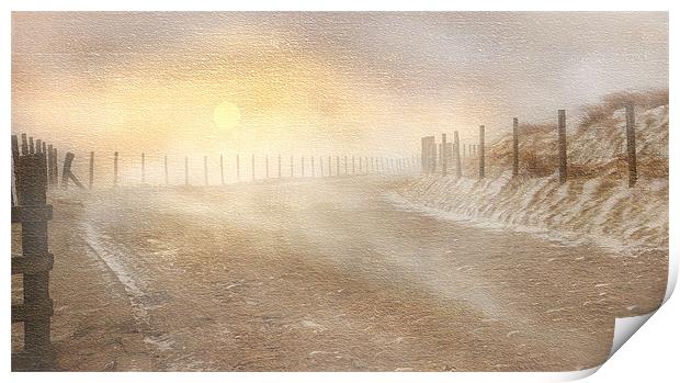 A winter sunset Print by Robert Fielding
