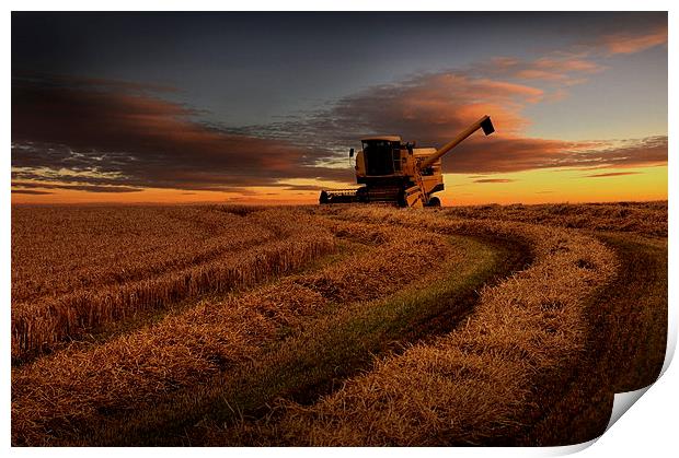 Harvester sunset Print by Robert Fielding