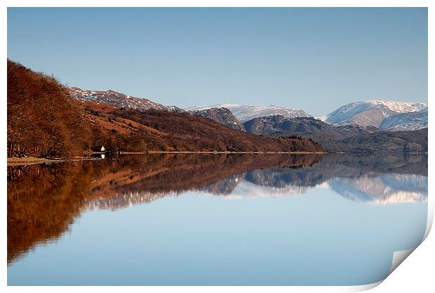 Conistons winter reflection Print by Robert Fielding