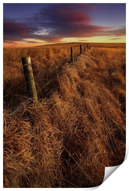 moorland sunset Print by Robert Fielding