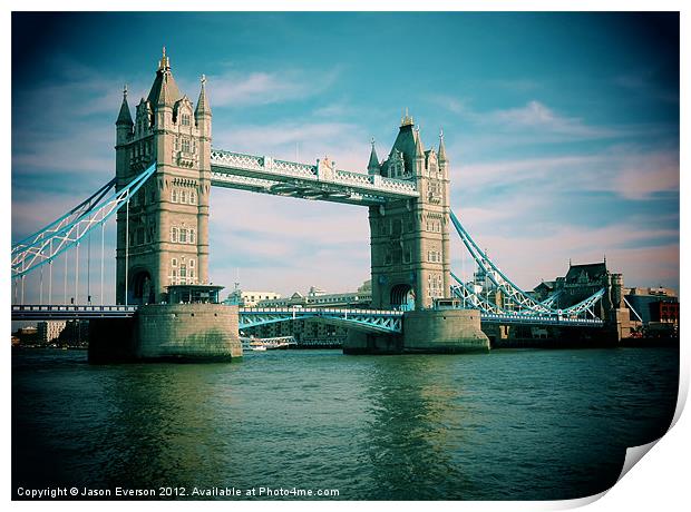 Tower Bridge - A Postcard Print by J J Everson