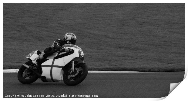 Racing bikes at Snetterton racetrack  Print by John Boekee