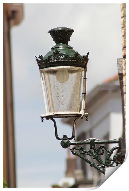 Street Lamp in Brugge Print by Ben Robinson