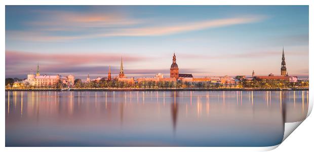 Riga in the Golden Hour Print by Barry Maytum