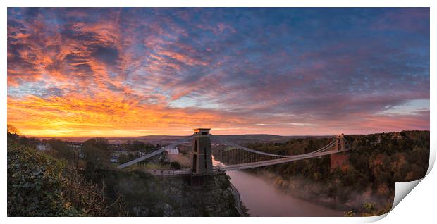Clifton Suspension Bridge Sunrise Print by Barry Maytum