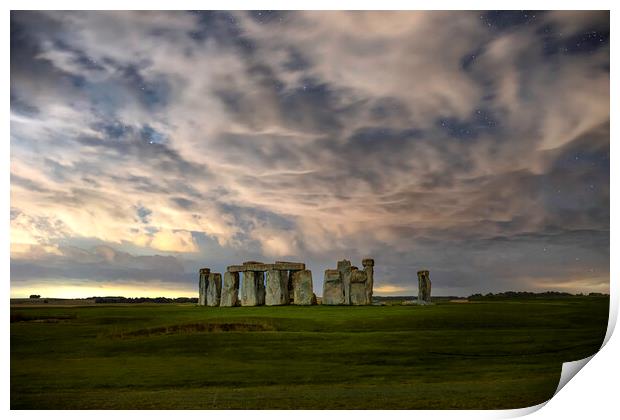 Stonehenge by Night Print by Barry Maytum