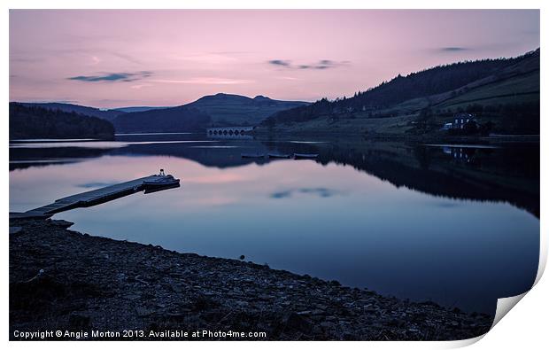 Ladybower Reservoir at Dusk Print by Angie Morton