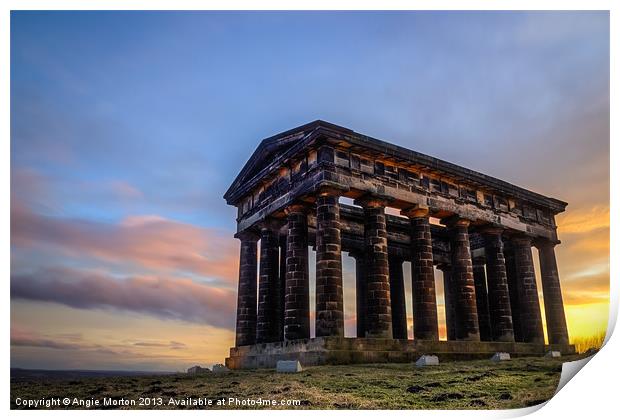 Penshaw Monument Sunset 3 Print by Angie Morton