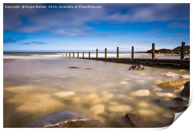 Seaham Beach in Clear Water Print by Angie Morton