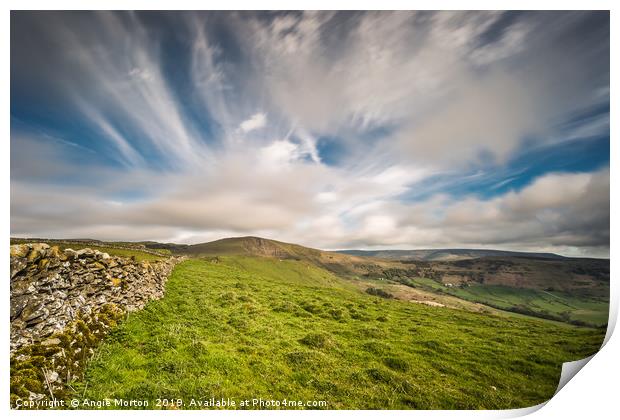 Clouds Above Mam Tor Print by Angie Morton