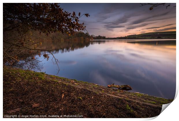 Agden Reflections After Sunset Print by Angie Morton