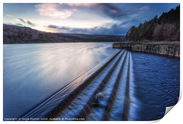 Broomhead Reservoir Dam Spillway Print by Angie Morton