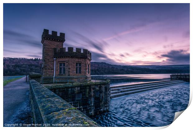 Broomhead Reservoir at Dusk Print by Angie Morton