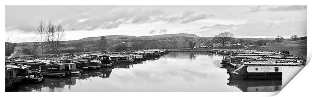 Pendle Hill from Barden Marina Print by Graham Tipling
